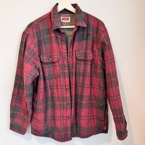 Wrangler Red and Black Checkered Button Down Shirt